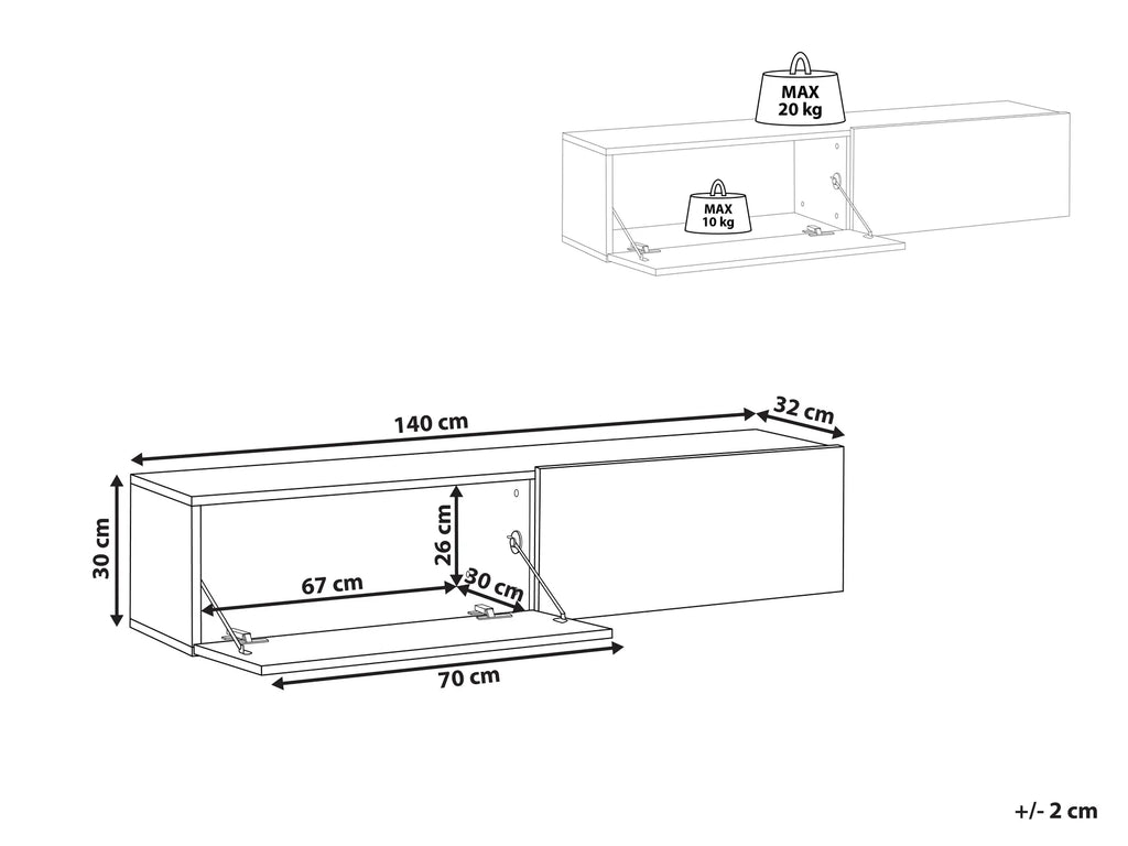 Wall Mounted TV Stand GLADSTONE Light Green