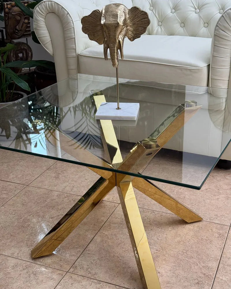 Coffee Table STARLIGHT Tempered Glass Gold