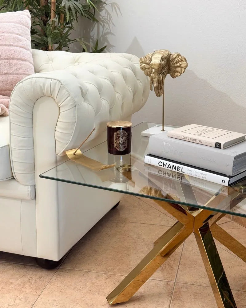 Coffee Table STARLIGHT Tempered Glass Gold