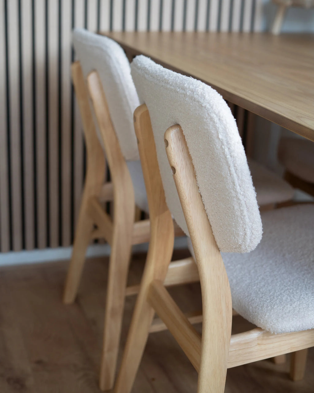 Set of 2 Dining Chairs Wood Light Brown/ Beige