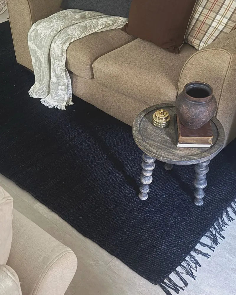 Set of 2 Side Tables MARNOO Mango Wood Dark Brown