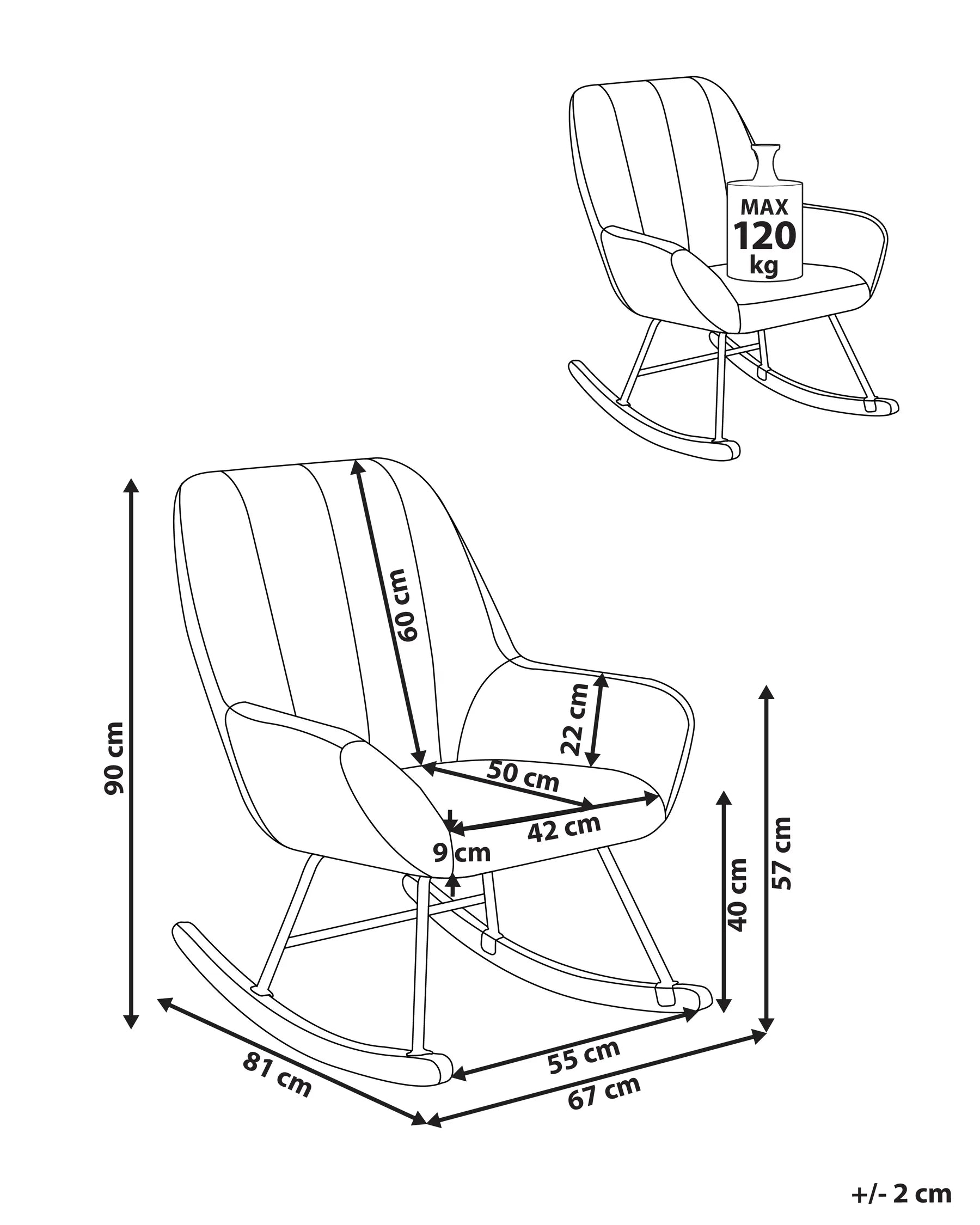 Rocking Chair KINNO Boucle Off-White