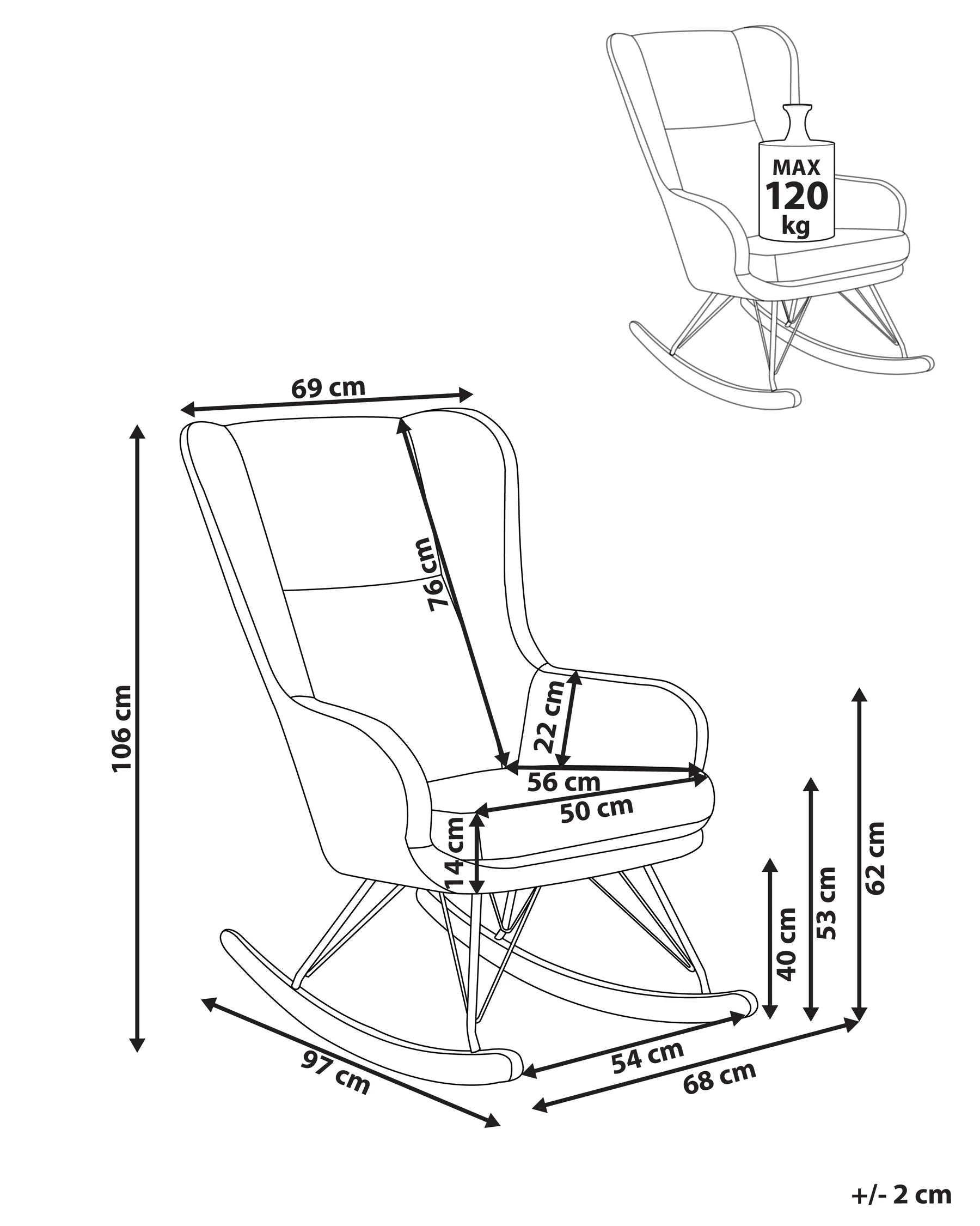 Rocking Chair LUOMA Boucle Off-White
