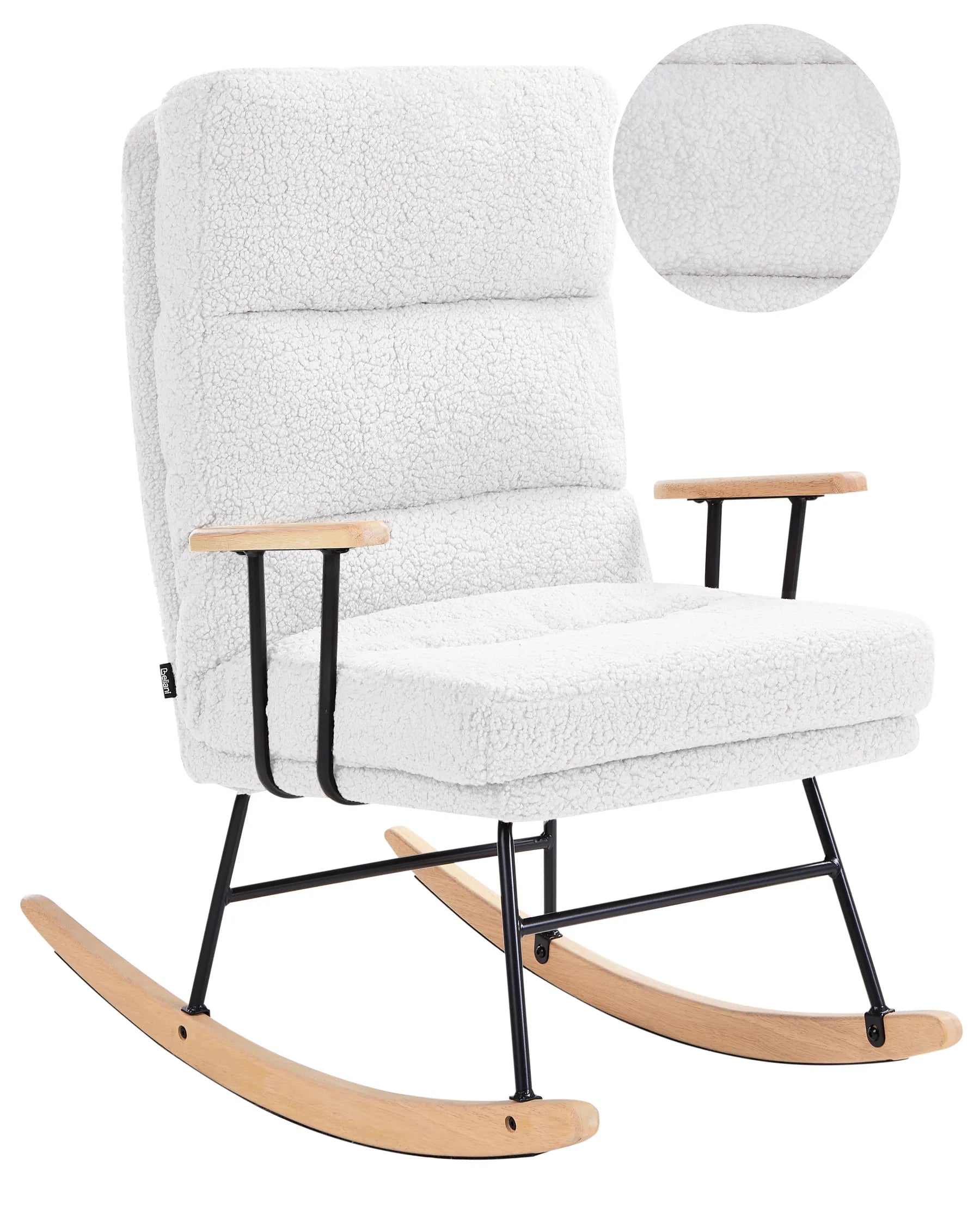 Rocking Chair ESKELIN Reclining Boucle Off-White