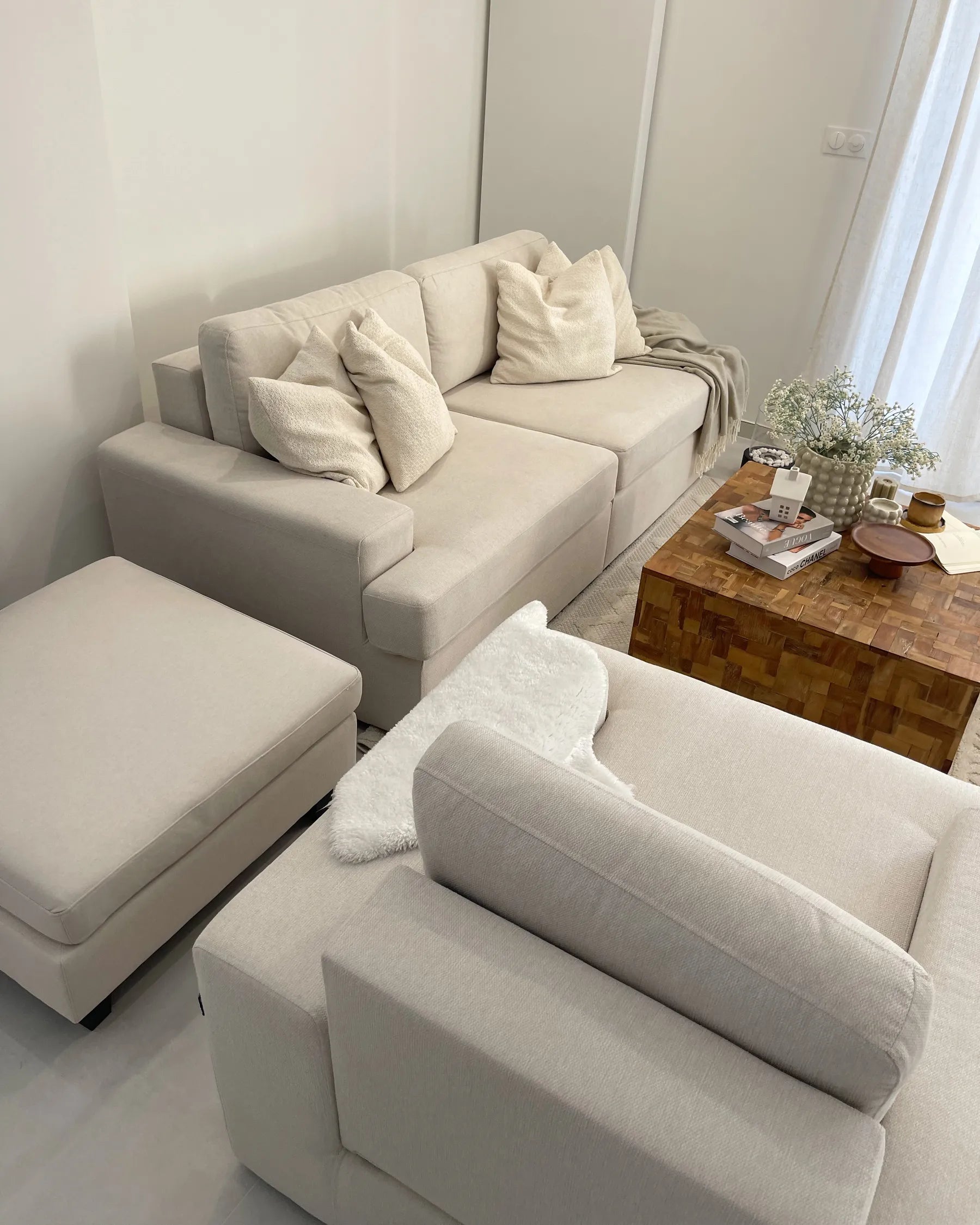 Set of 2 Armchairs ALLA Fabric Light Beige