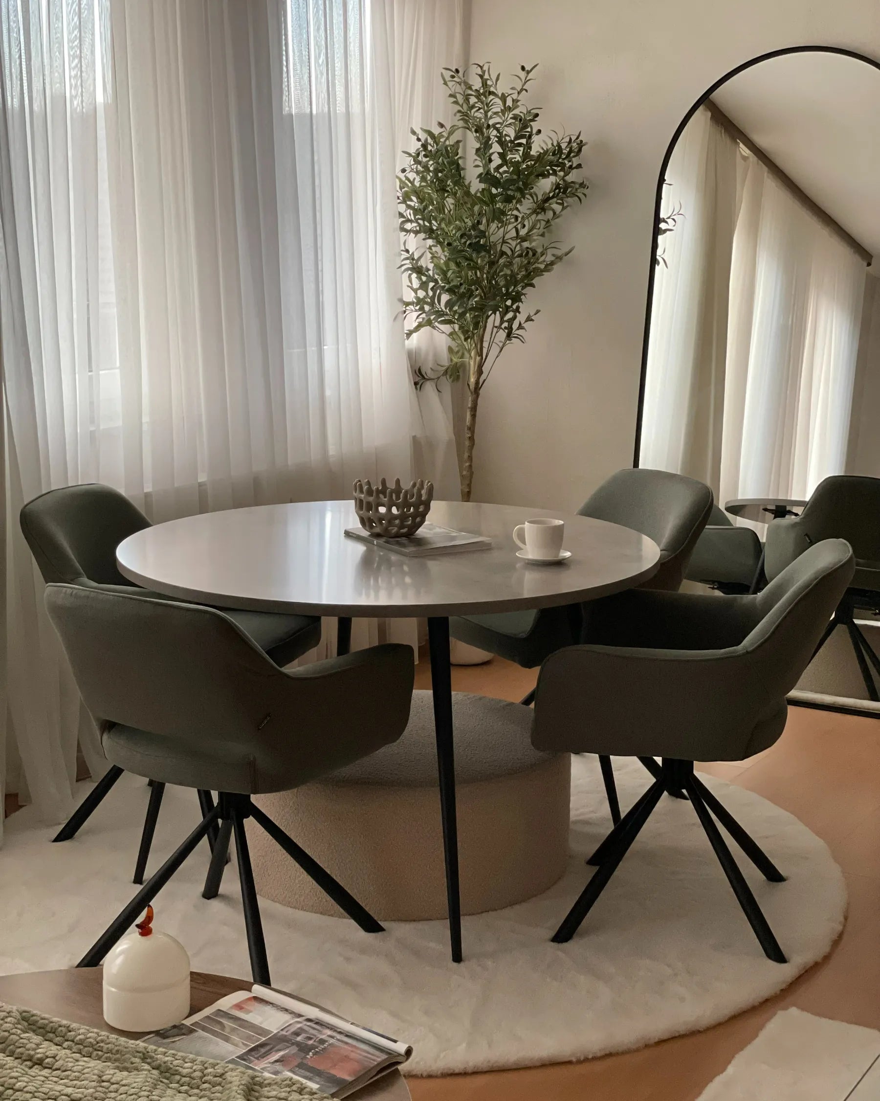 Dining Table Grey Concrete Effect 120 cm 120 cm