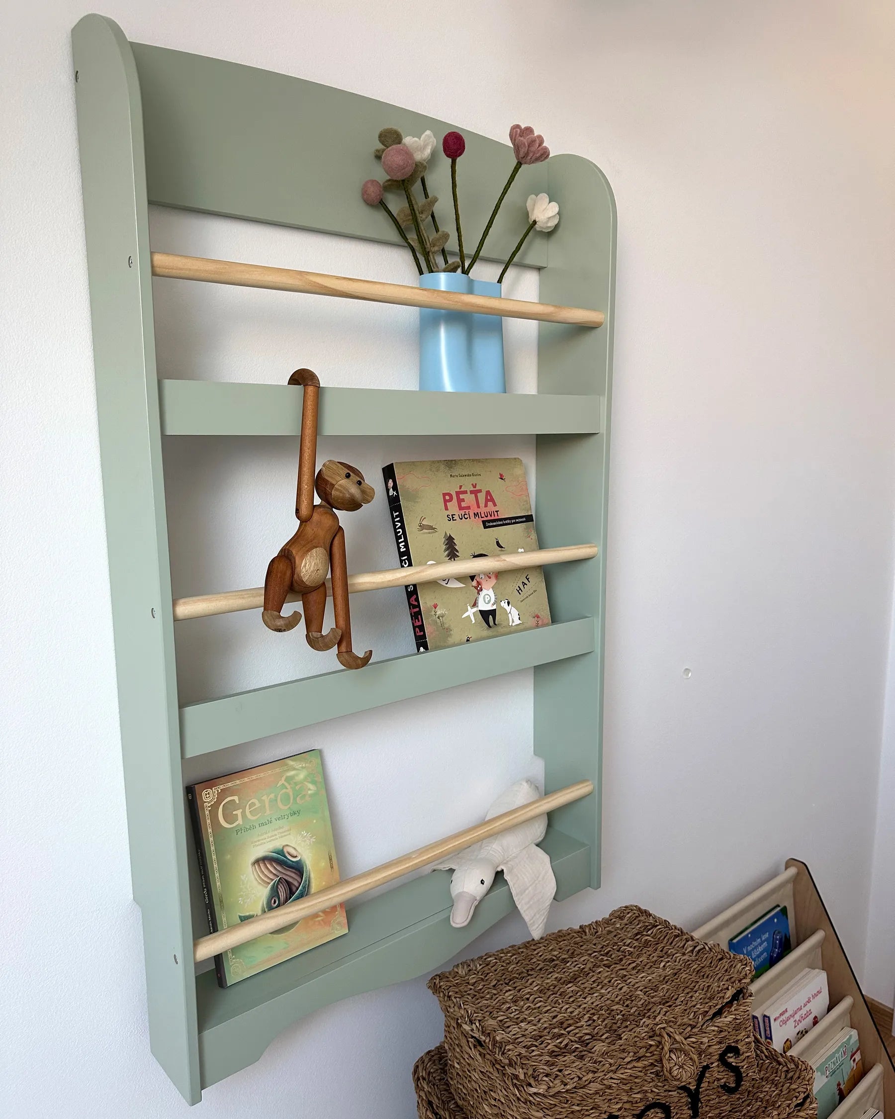 Wall Bookshelf LILOET 100 cm Light Green