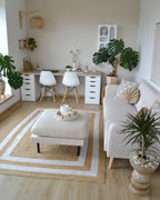 Ottoman VINTERBRO Velvet Light Beige