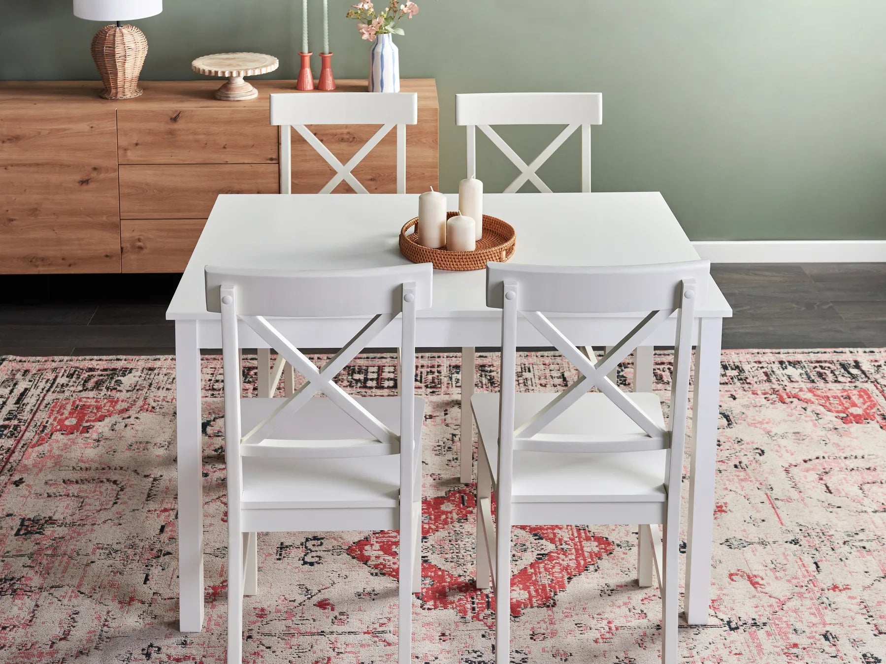 Dining Table White 120 cm 75 cm Poplar Wood