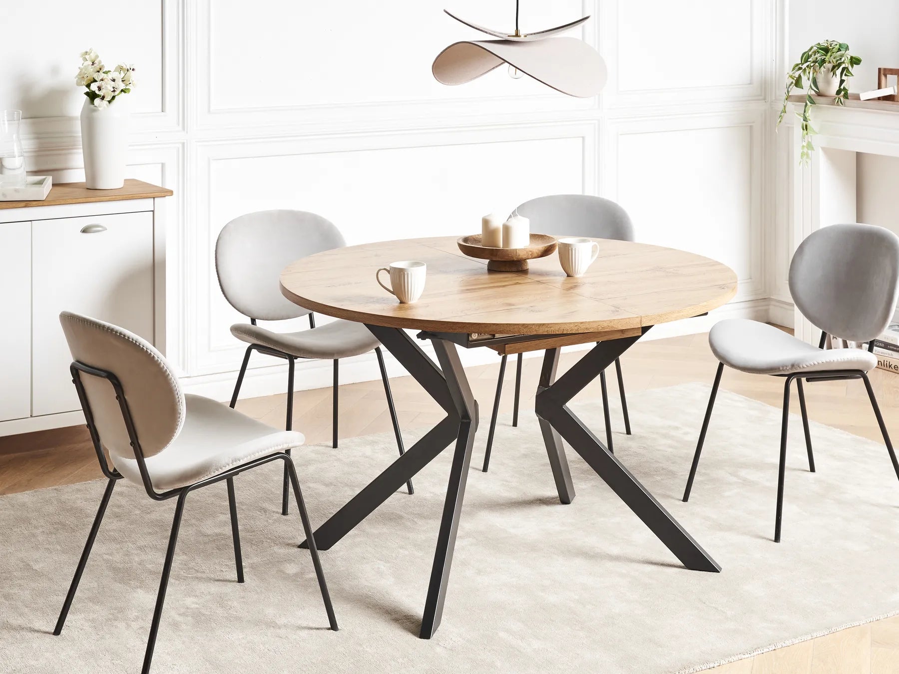 Extending Dining Table CARLEA Light Brown 120/160 cm 120 cm