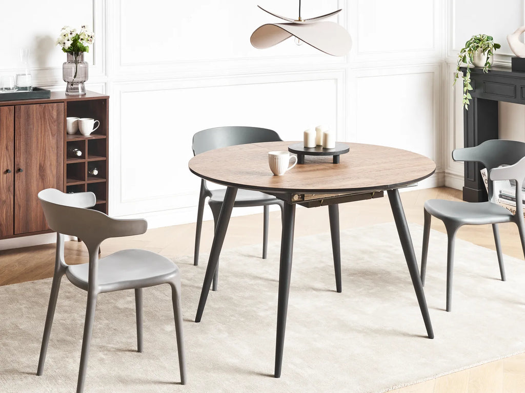 Extending Dining Table SENIAC Brown 110/150 cm 112 cm