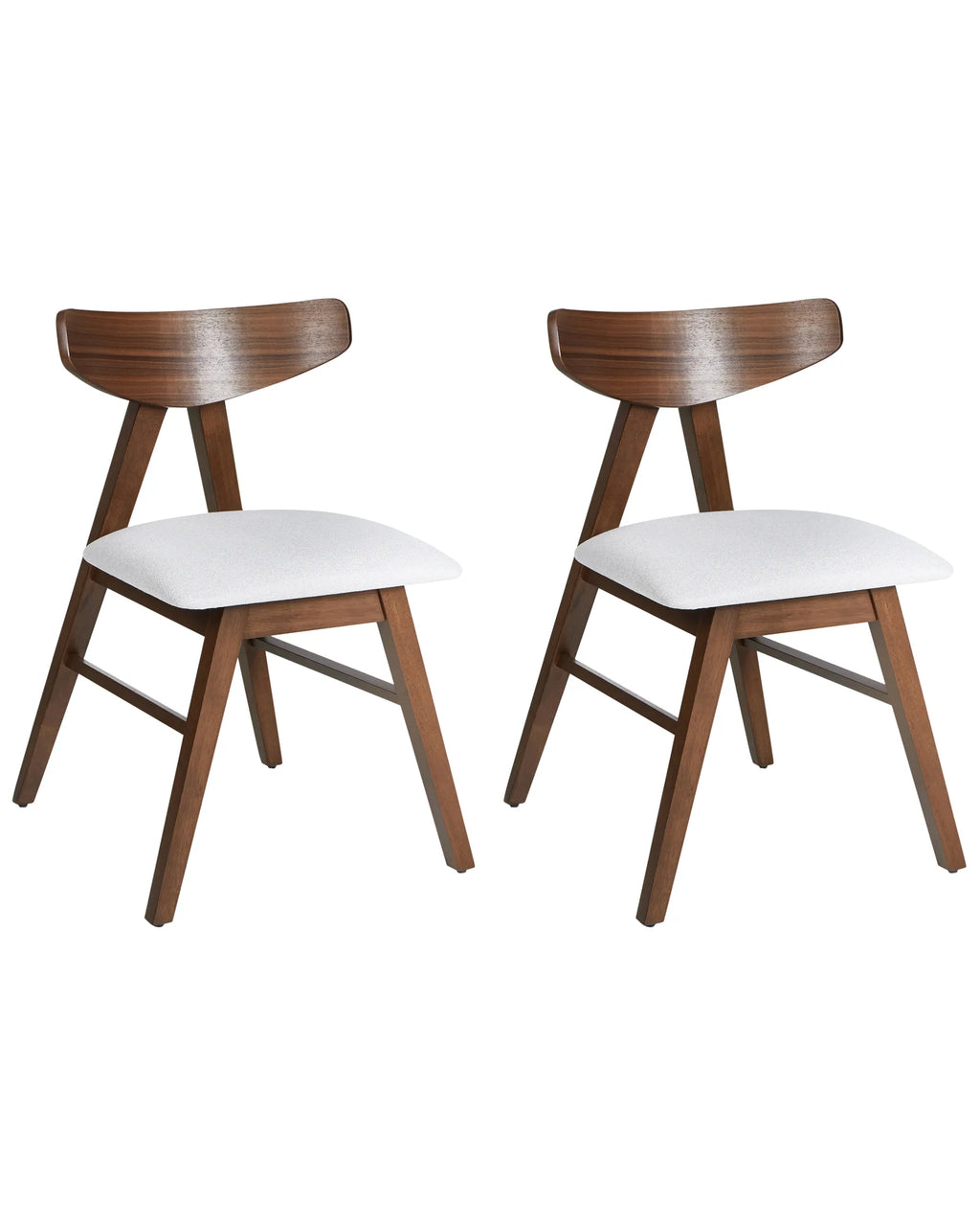 Set of 2 Dining Chairs Wood Dark Brown/ Grey