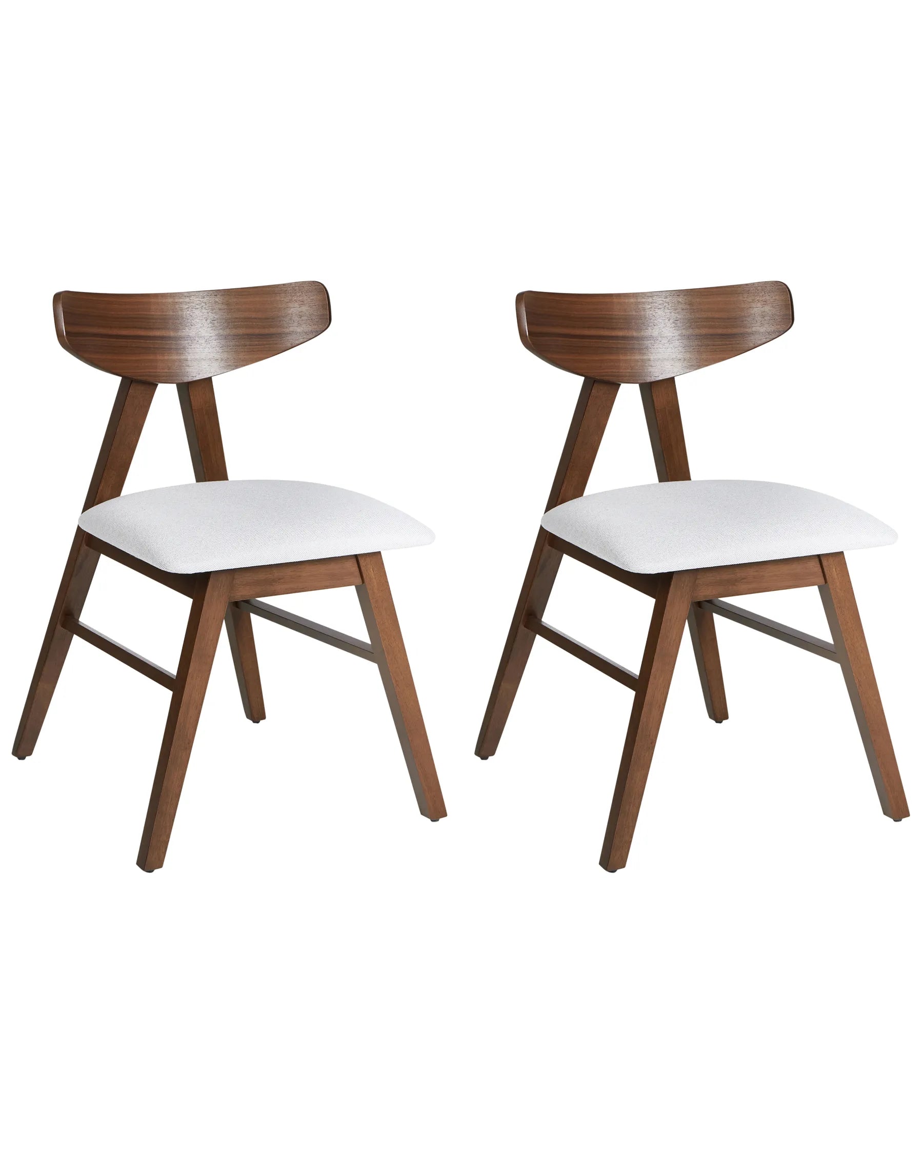 Set of 2 Dining Chairs Wood Dark Brown/ Grey
