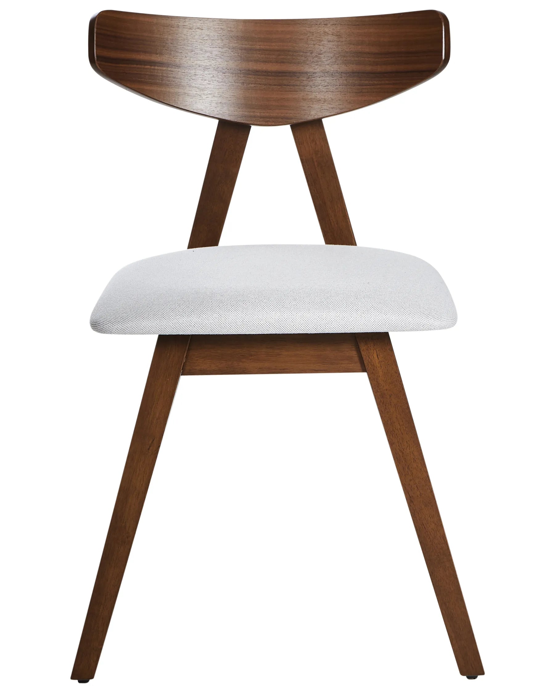 Set of 2 Dining Chairs Wood Dark Brown/ Grey