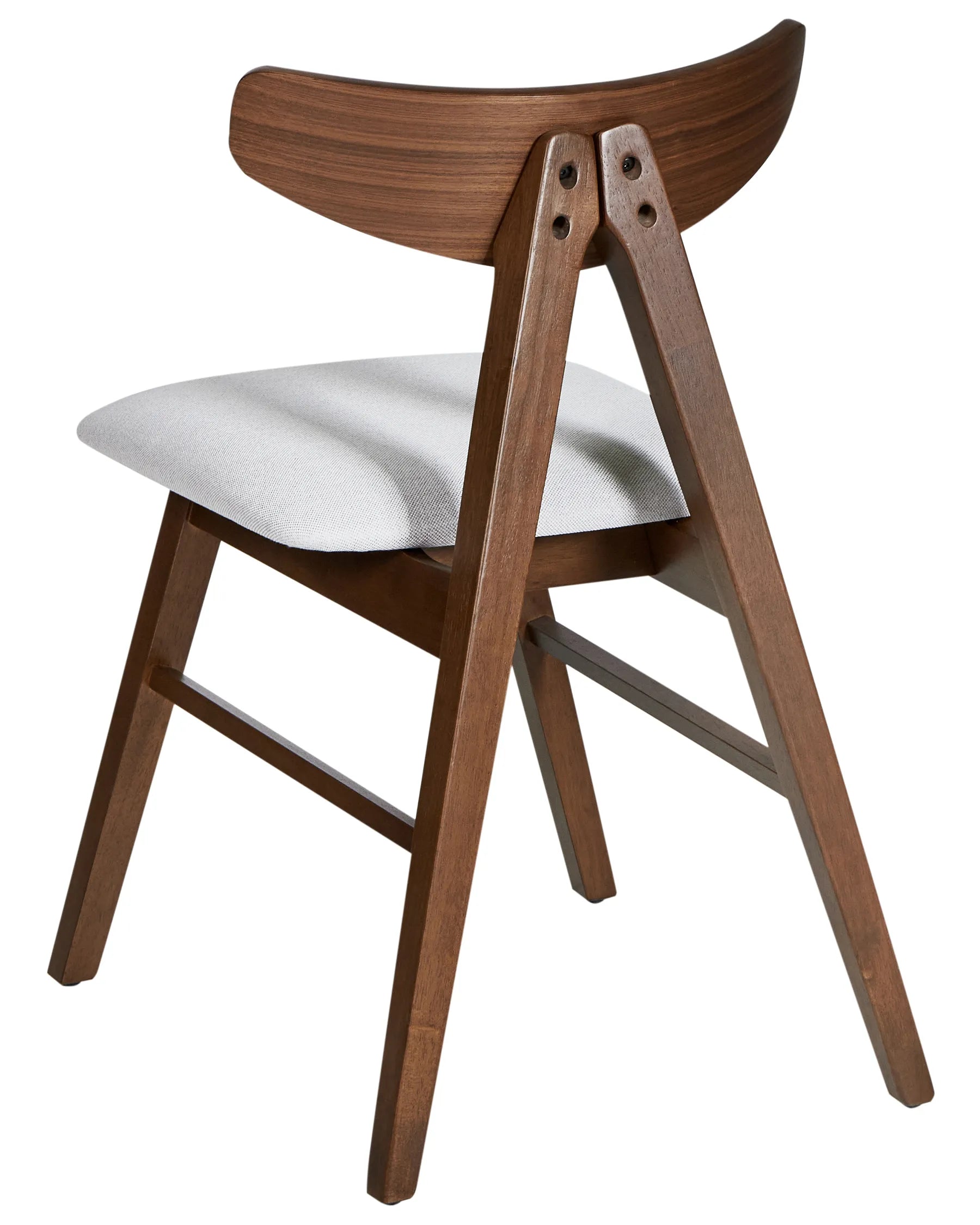 Set of 2 Dining Chairs Wood Dark Brown/ Grey