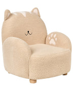 Kids Armchair Cat ZOAR Boucle Beige