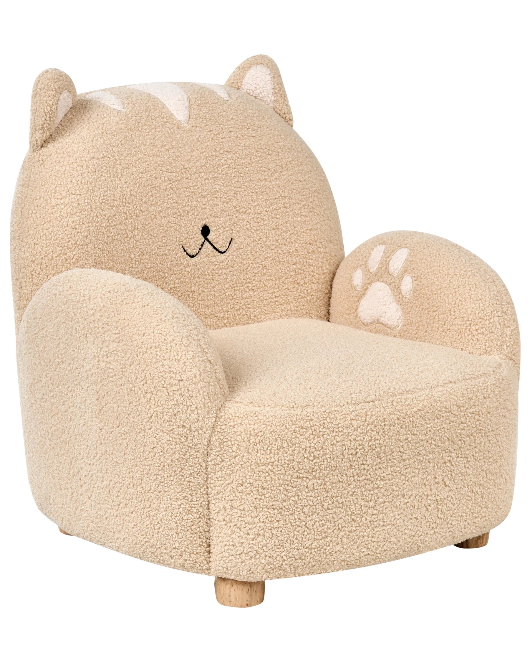 Kids Armchair Cat ZOAR Boucle Beige