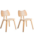Set of 2 Dining Chairs DIANA Wood Light Brown