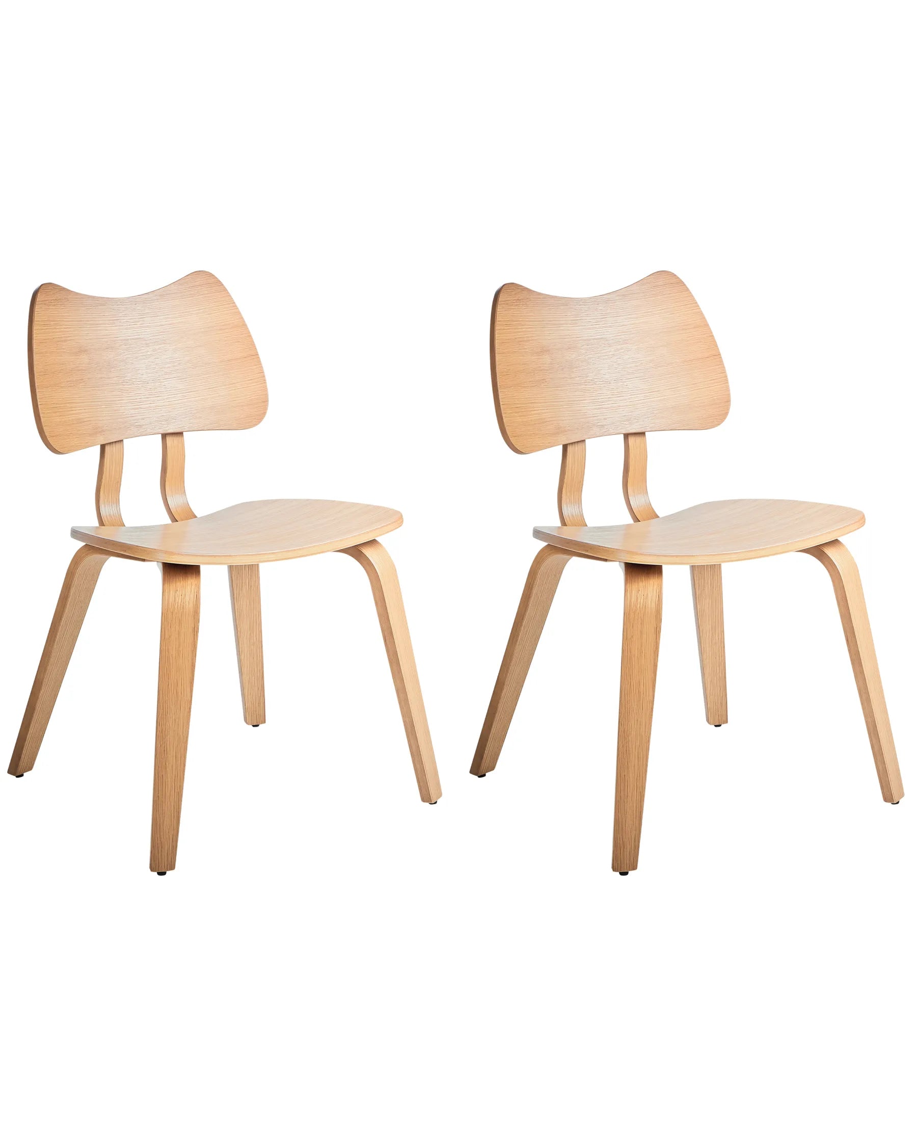 Set of 2 Dining Chairs DIANA Wood Light Brown