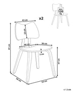 Set of 2 Dining Chairs DIANA Wood Light Brown