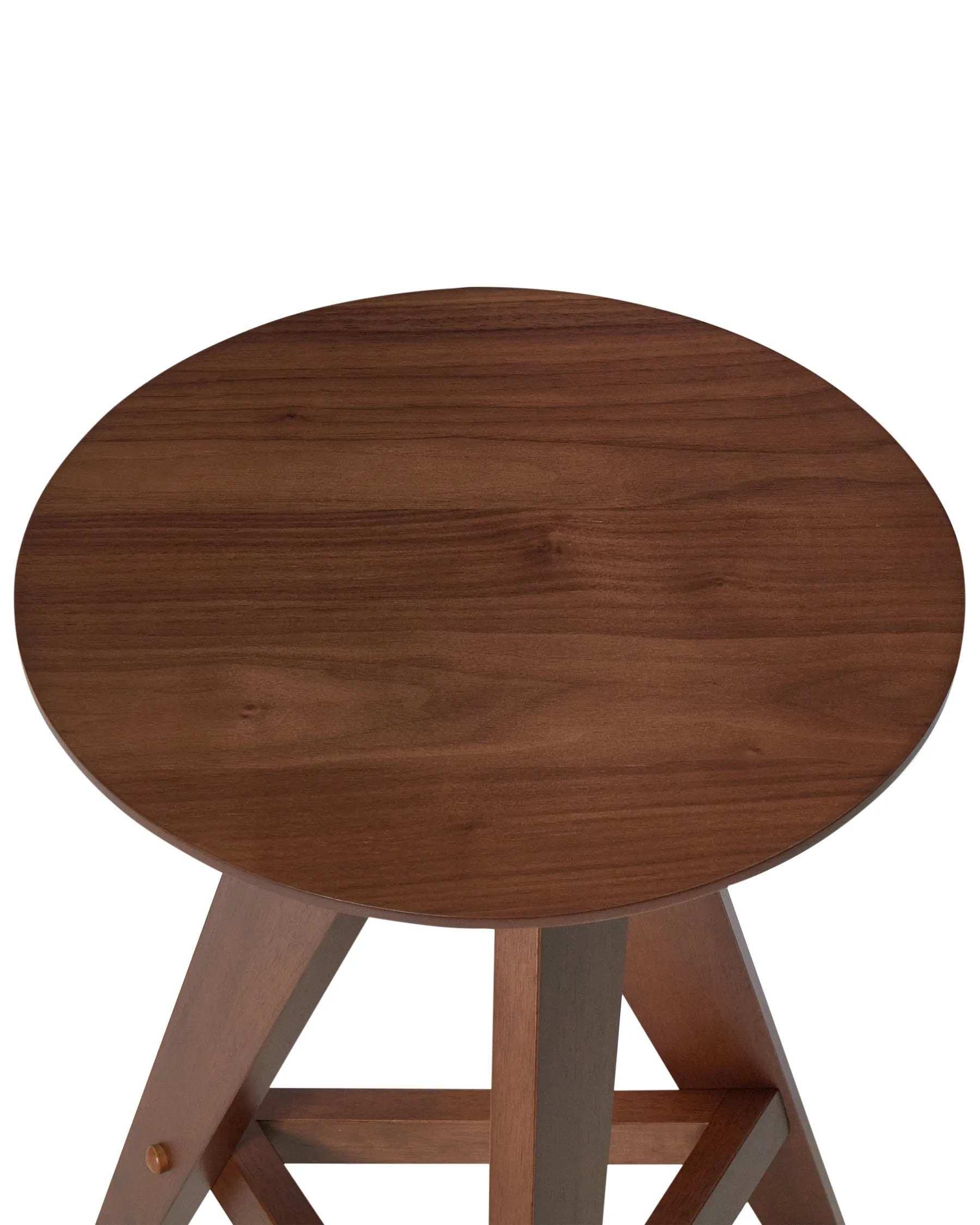 Set of 2 Bar Stools AROMA Wood Dark Brown