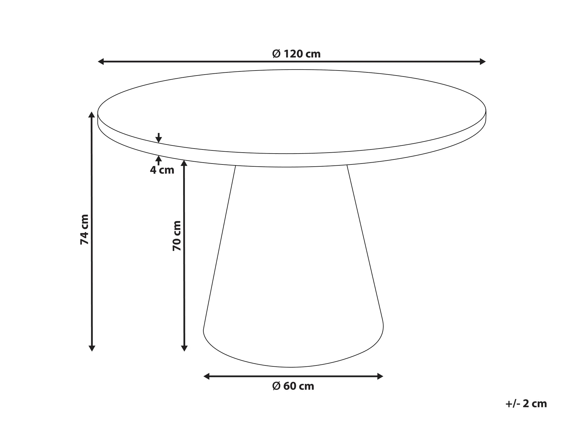 Dining Table MERE White Marble 120 cm 120 cm