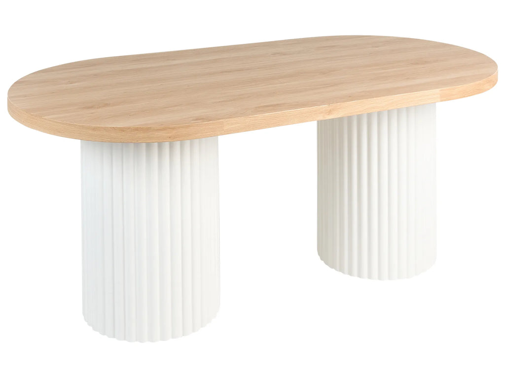 Dining Table SHERIDAN Light Brown/ White 180 cm 90 cm