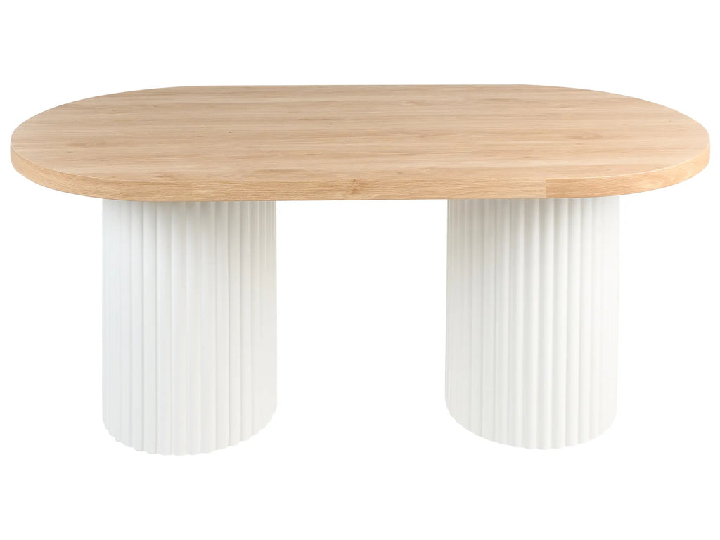 Dining Table SHERIDAN Light Brown/ White 180 cm 90 cm