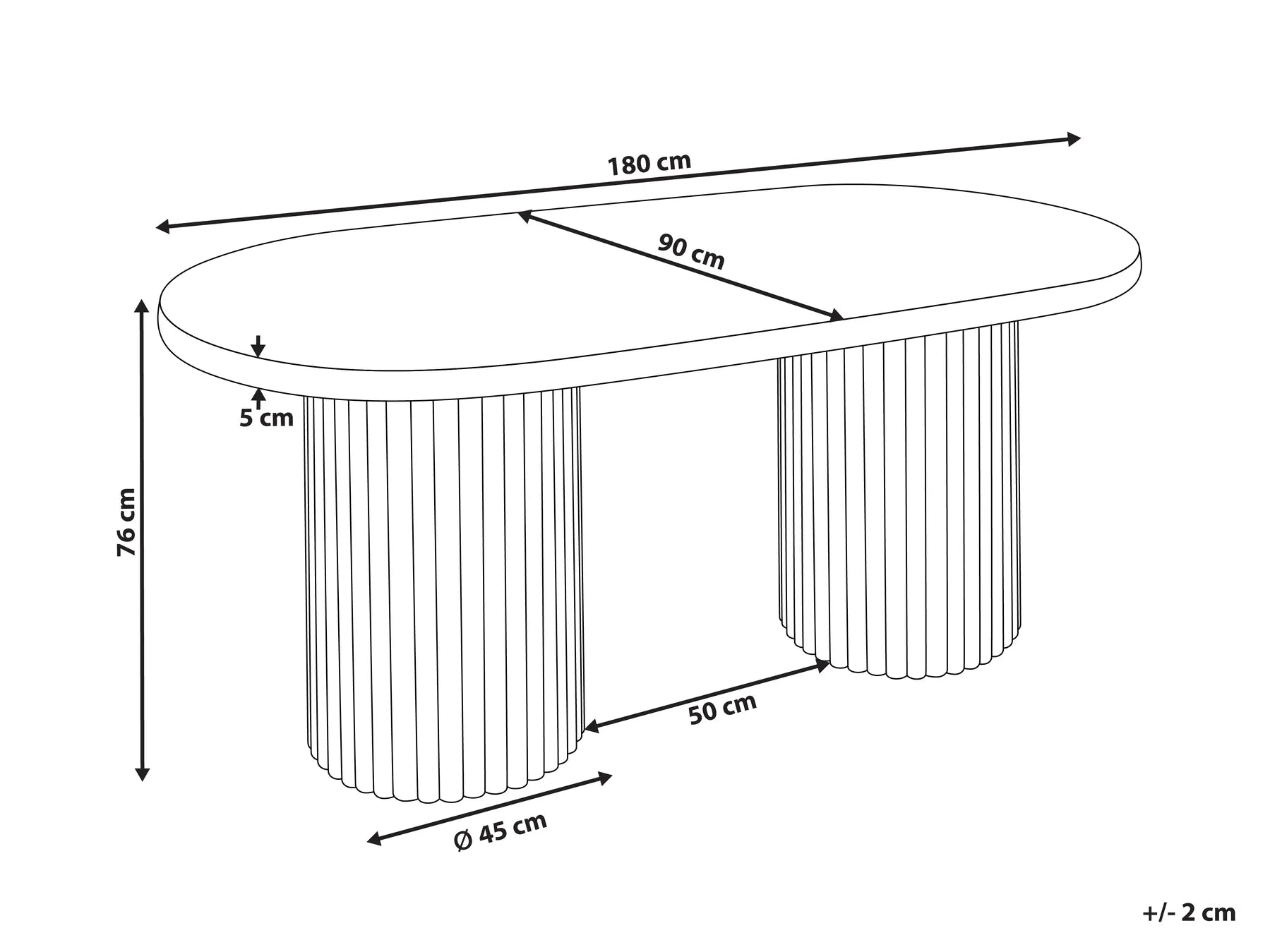 Dining Table SHERIDAN Light Brown/ White 180 cm 90 cm