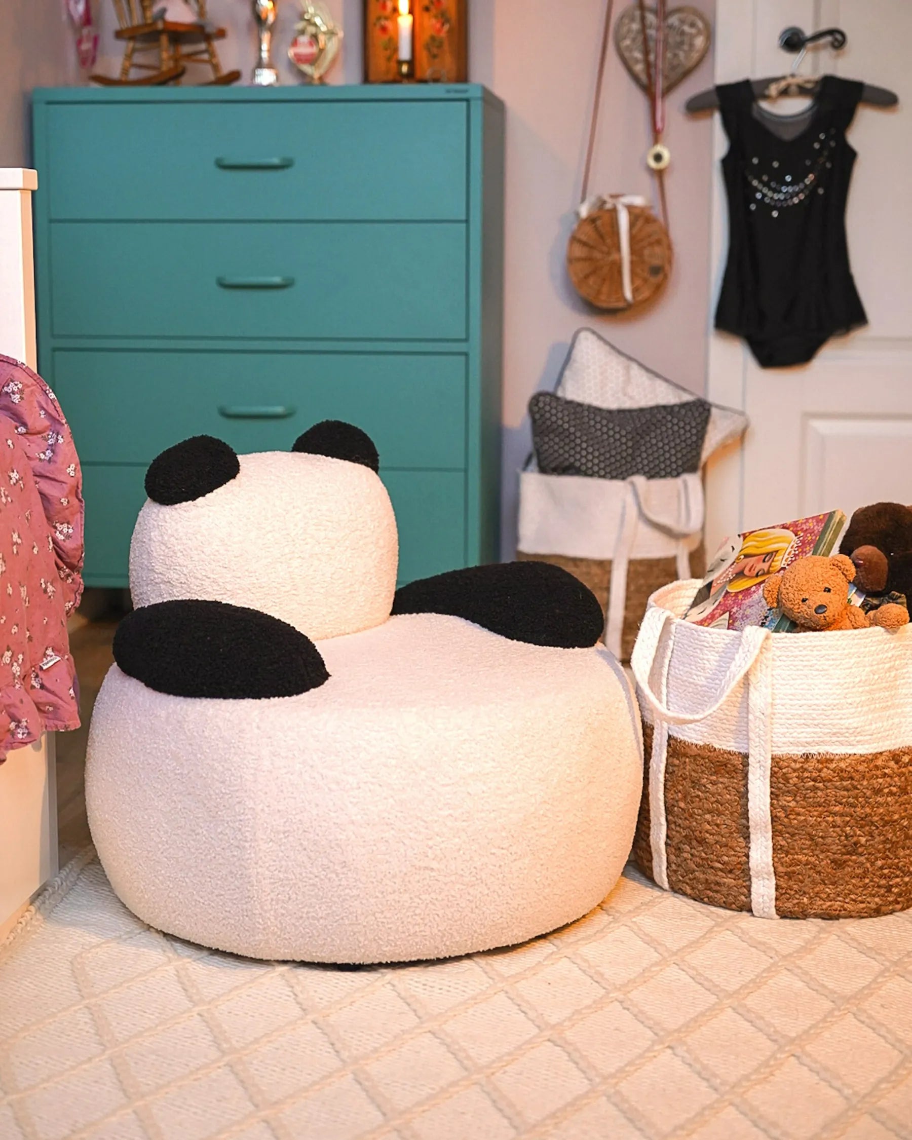 Kids Armchair Panda VIBY Boucle White