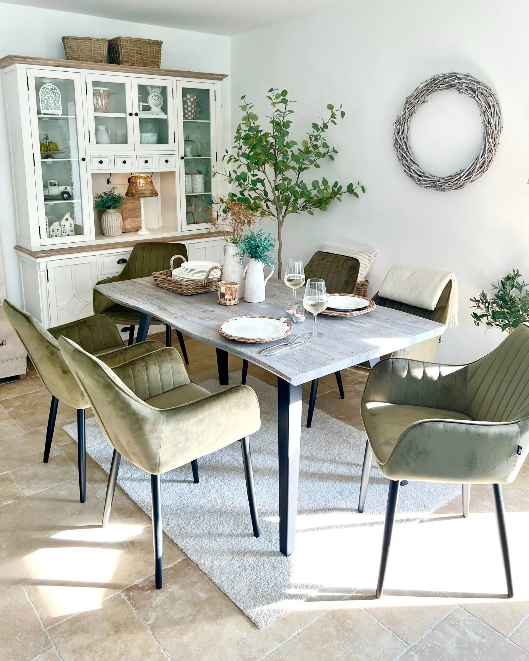 Dining Table WITNEY Grey 160 cm 90 cm