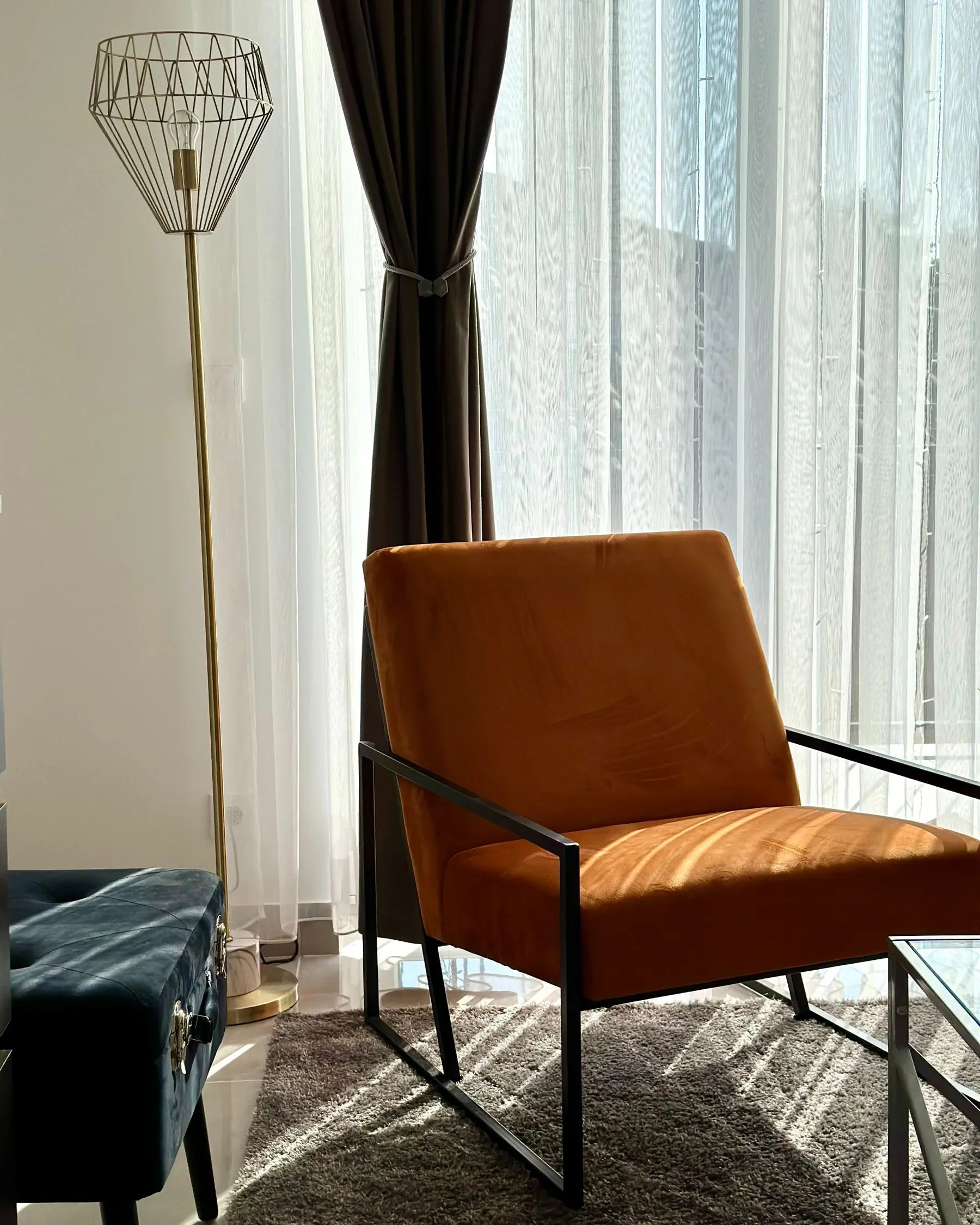 Armchair DELARY Velvet Orange