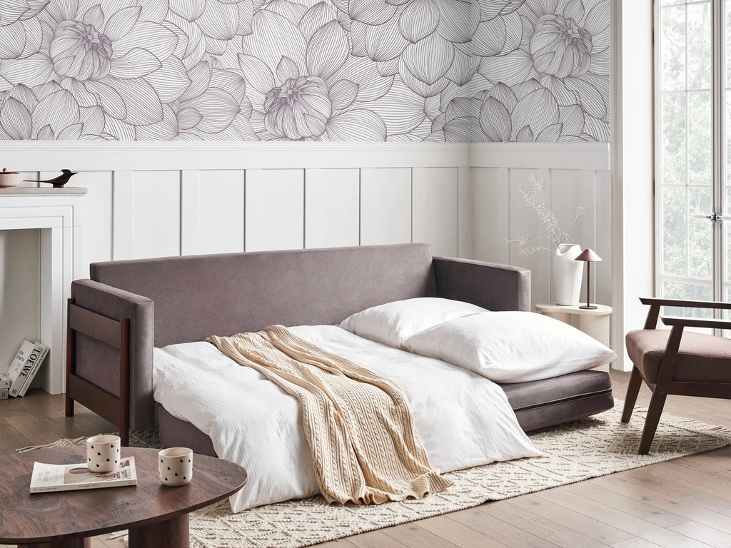 Sofa Bed 3 Seater ORSA Fabric Taupe