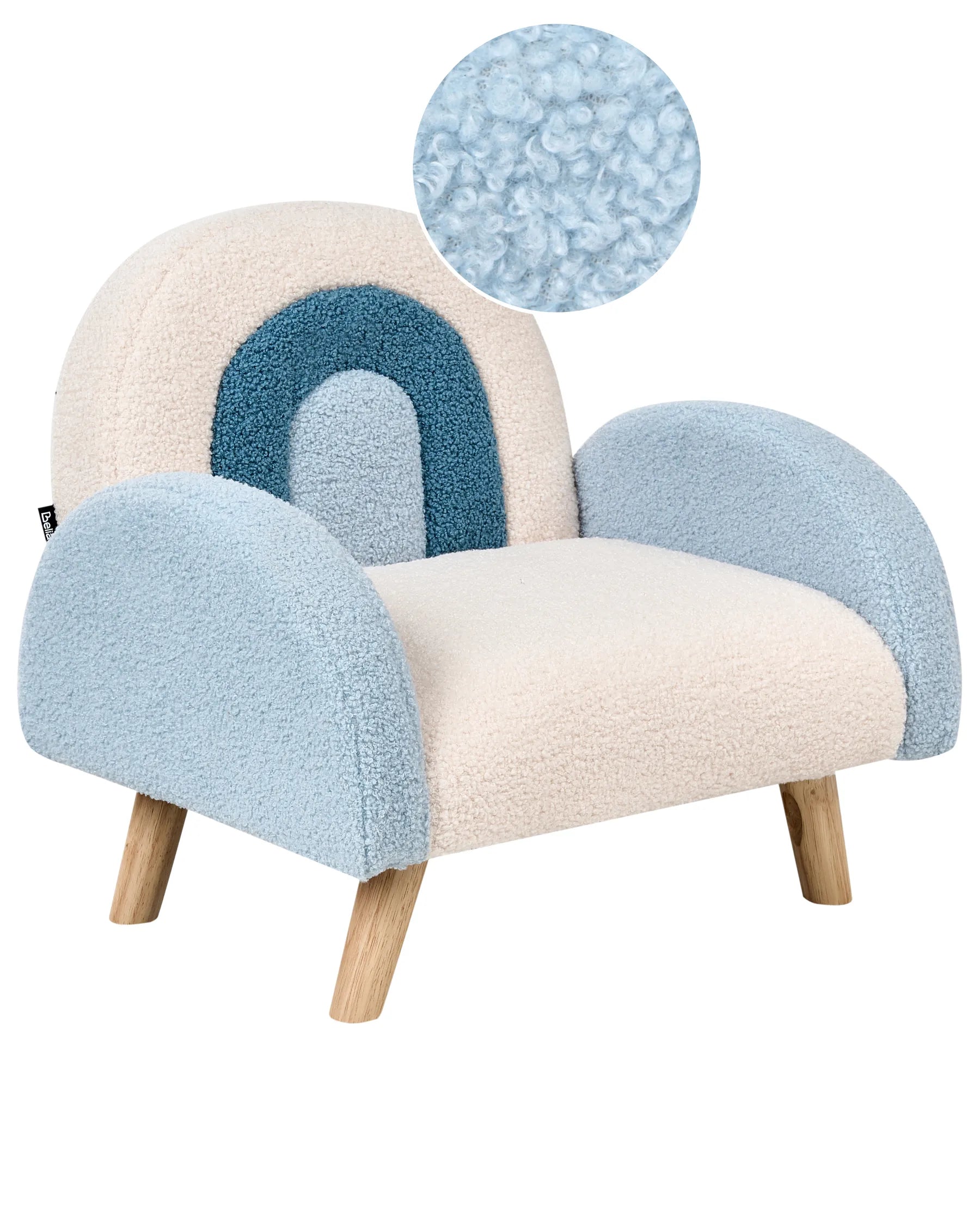 Kids Armchair Rainbow OMBO Boucle Light Blue