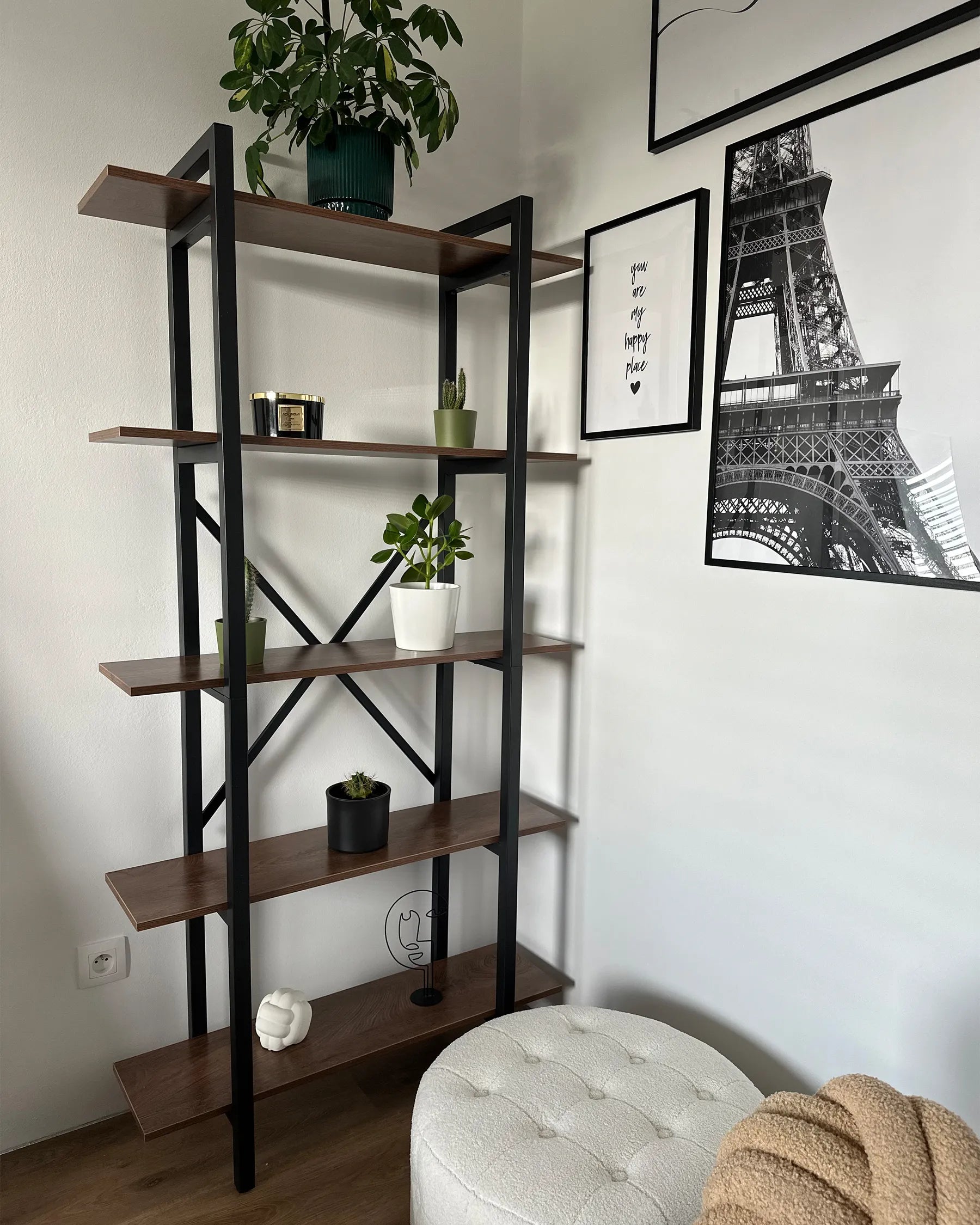 5 Tier Shelving Unit DARBY 180 cm Dark Brown