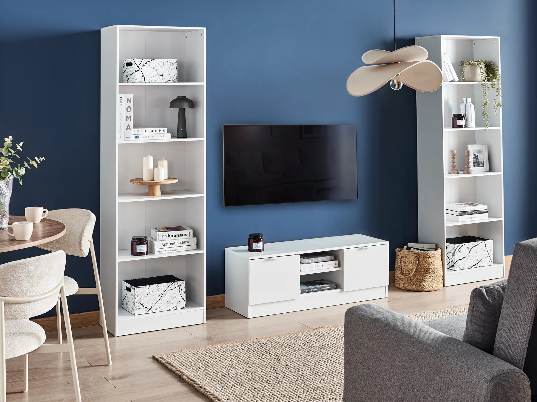 5 Tier Bookcase WINNIPEG 174 cm White