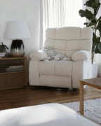 Electric Recliner Chair ARES With Footrest Fabric Light Beige