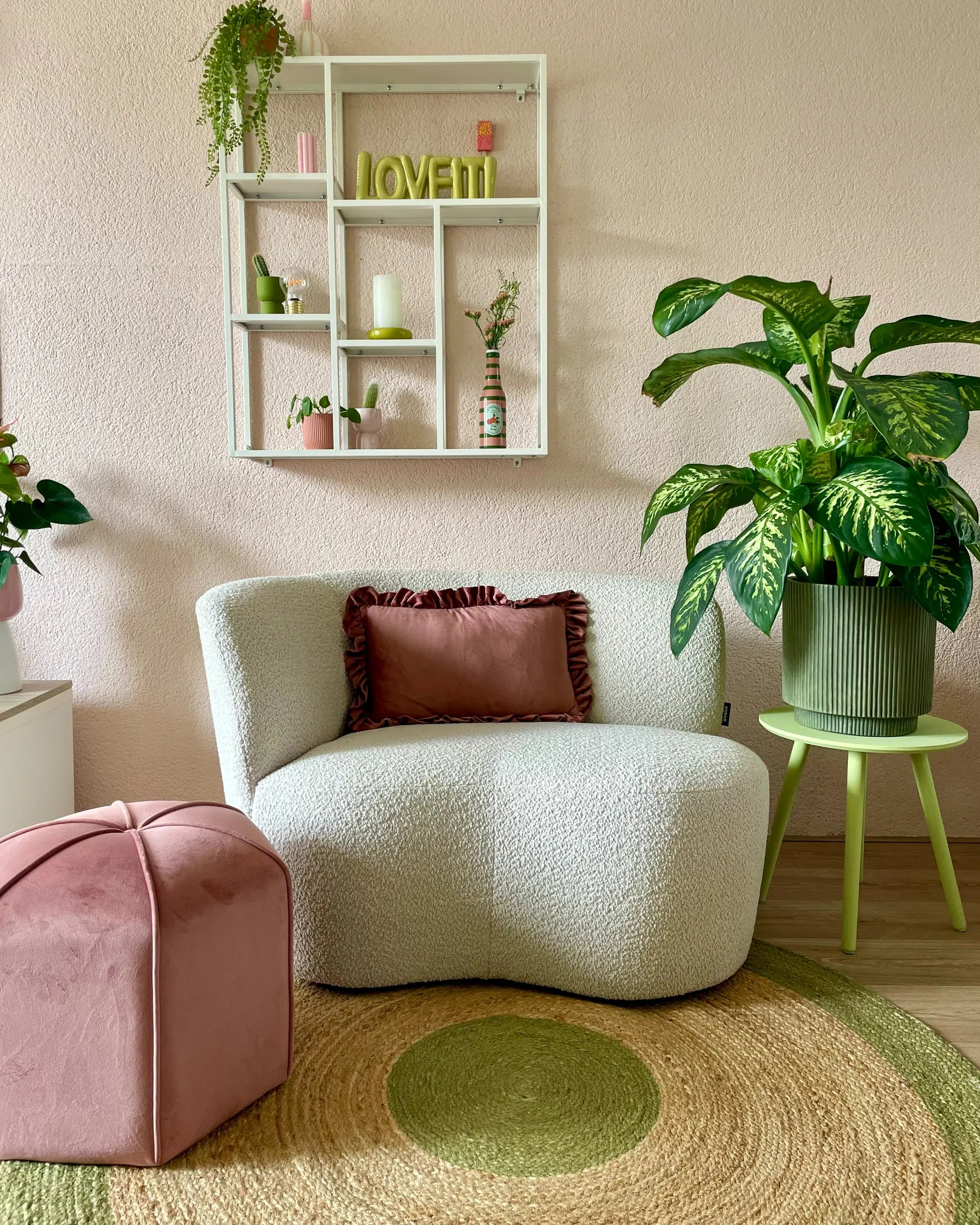 Pouffe WISHEK Velvet Pink