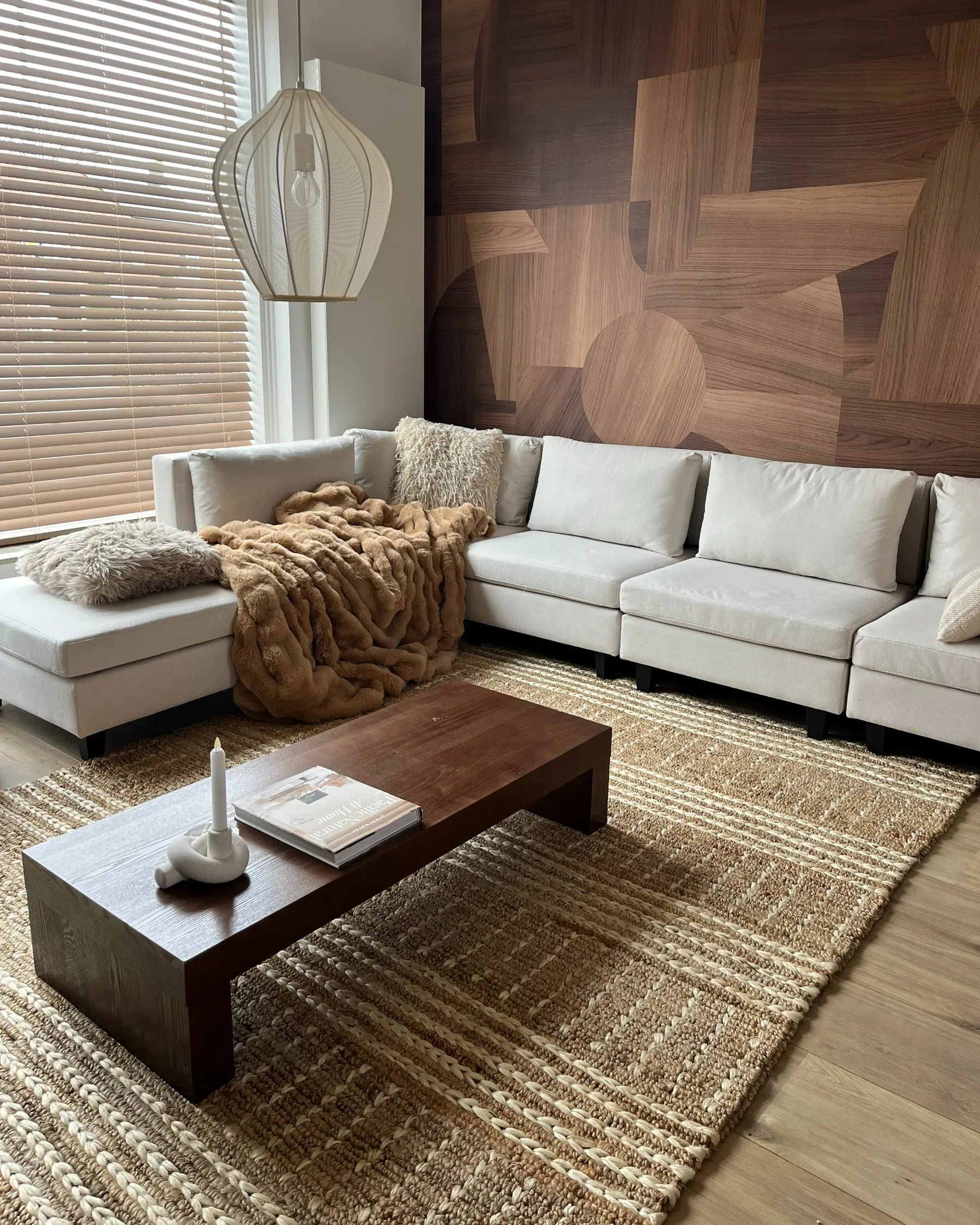 Ottoman UNSTAD Fabric Light Beige