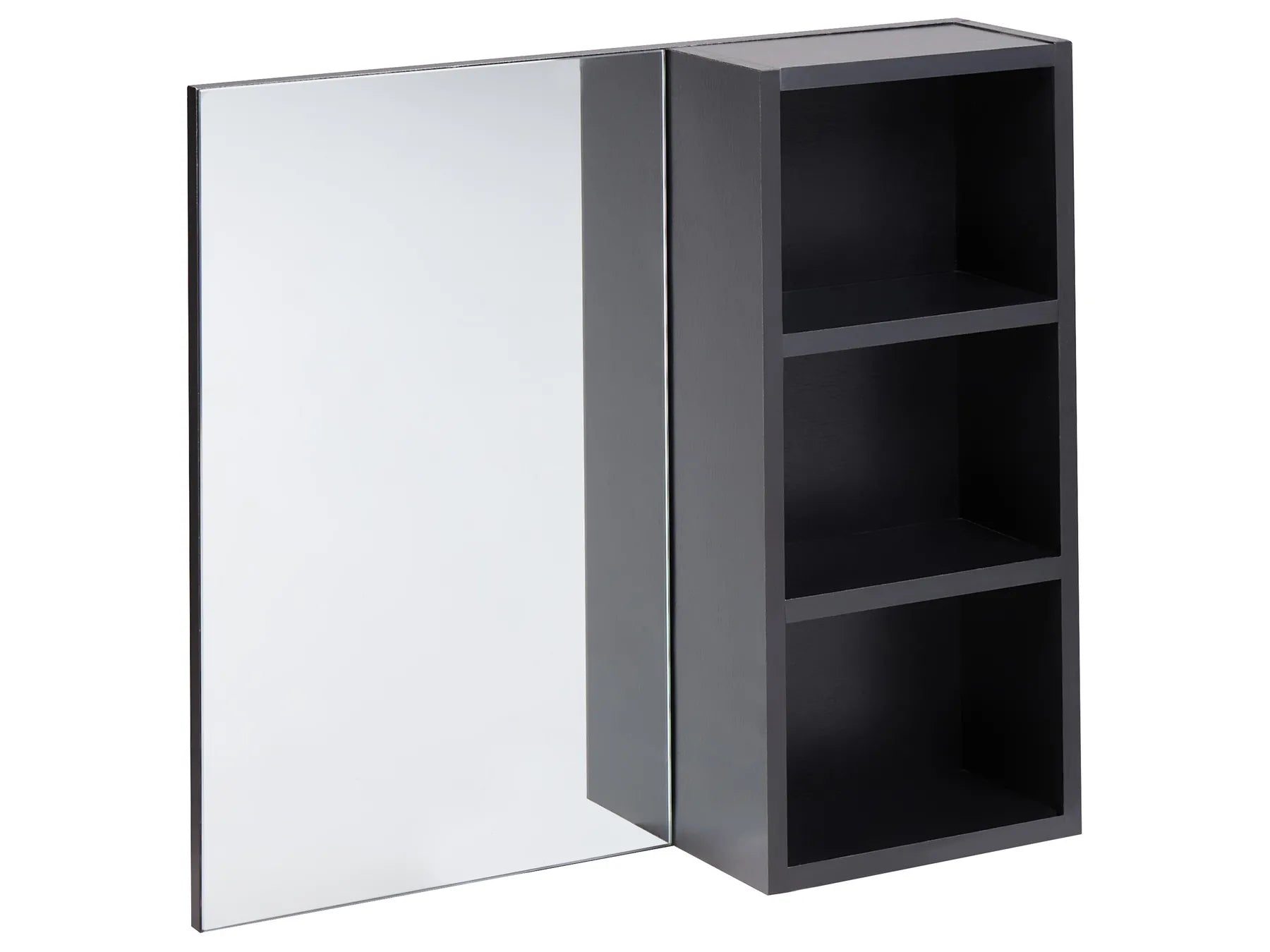 Bathroom Wall Mounted Mirror Cabinet JOINVILLE 60 cm Black
