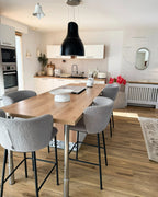 Set of 2 Bar Chairs MINA Boucle Light Grey