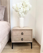 2 Drawer Bedside Table SEZANNE Velvet Taupe