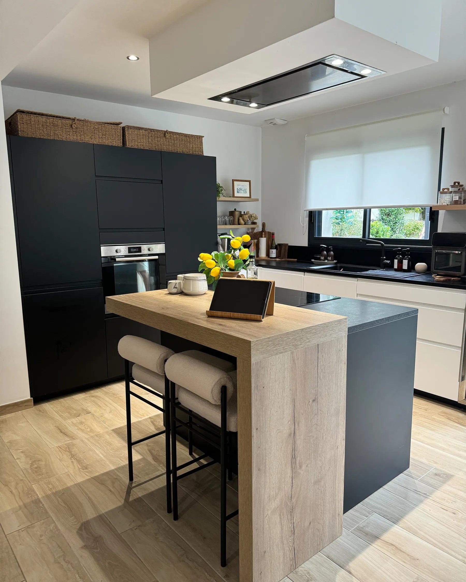 Set of 2 Bar Chairs AMAYA Boucle Off-White