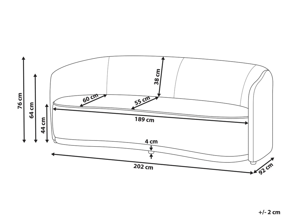 3 Seater ROSET Fabric Brown