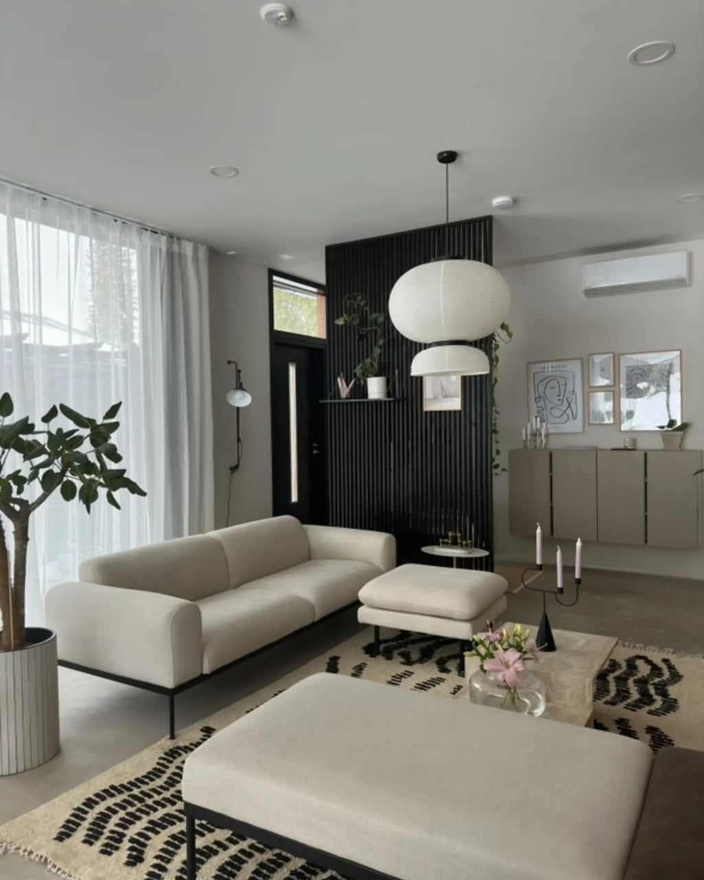 Ottoman VINTERBRO Fabric Light Beige