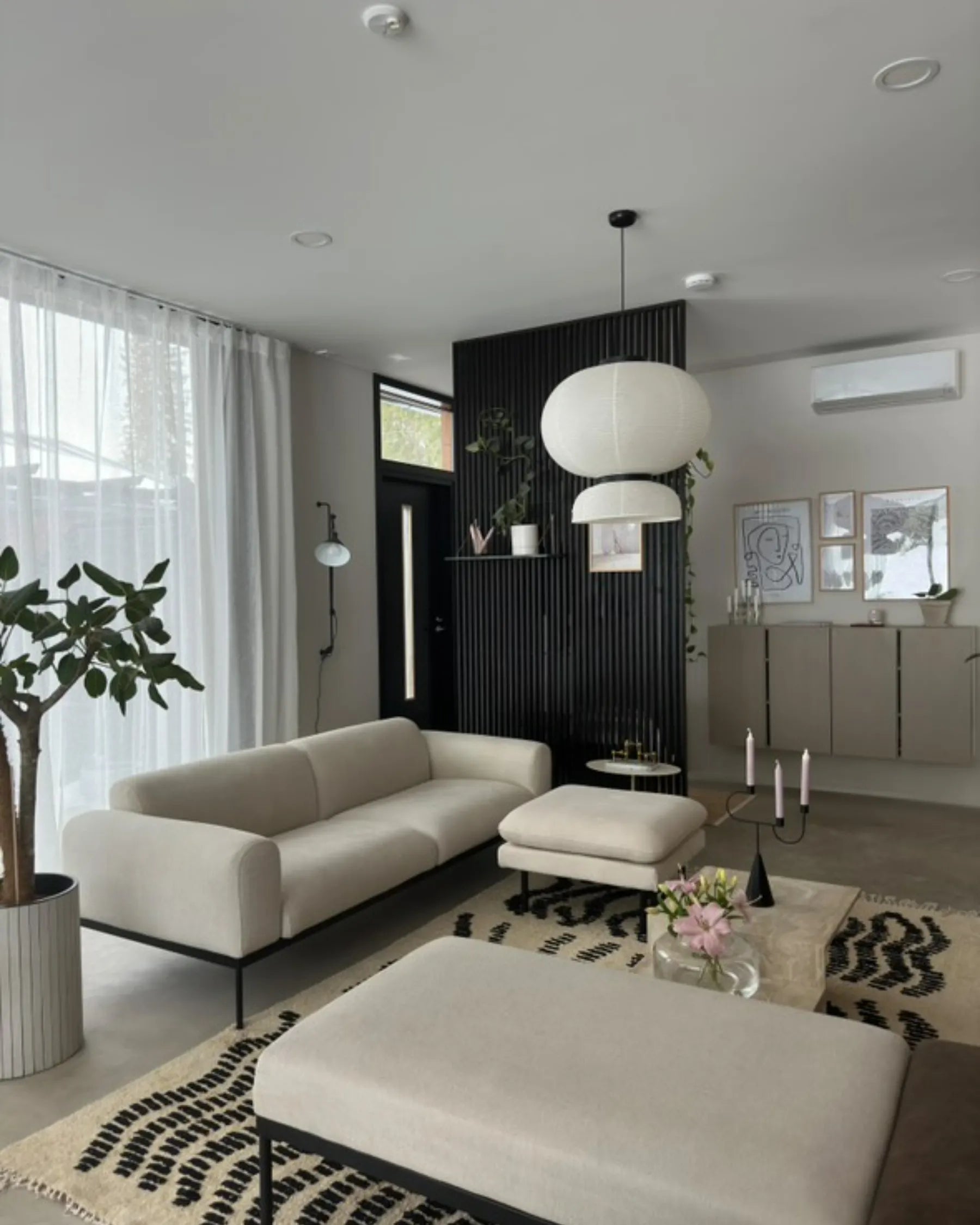 Ottoman VINTERBRO Fabric Light Beige