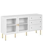 Glass Display Sideboard MILORA 160 cm White