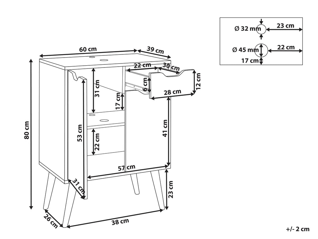 Vanity Unit CANOAS 60 cm Light Brown
