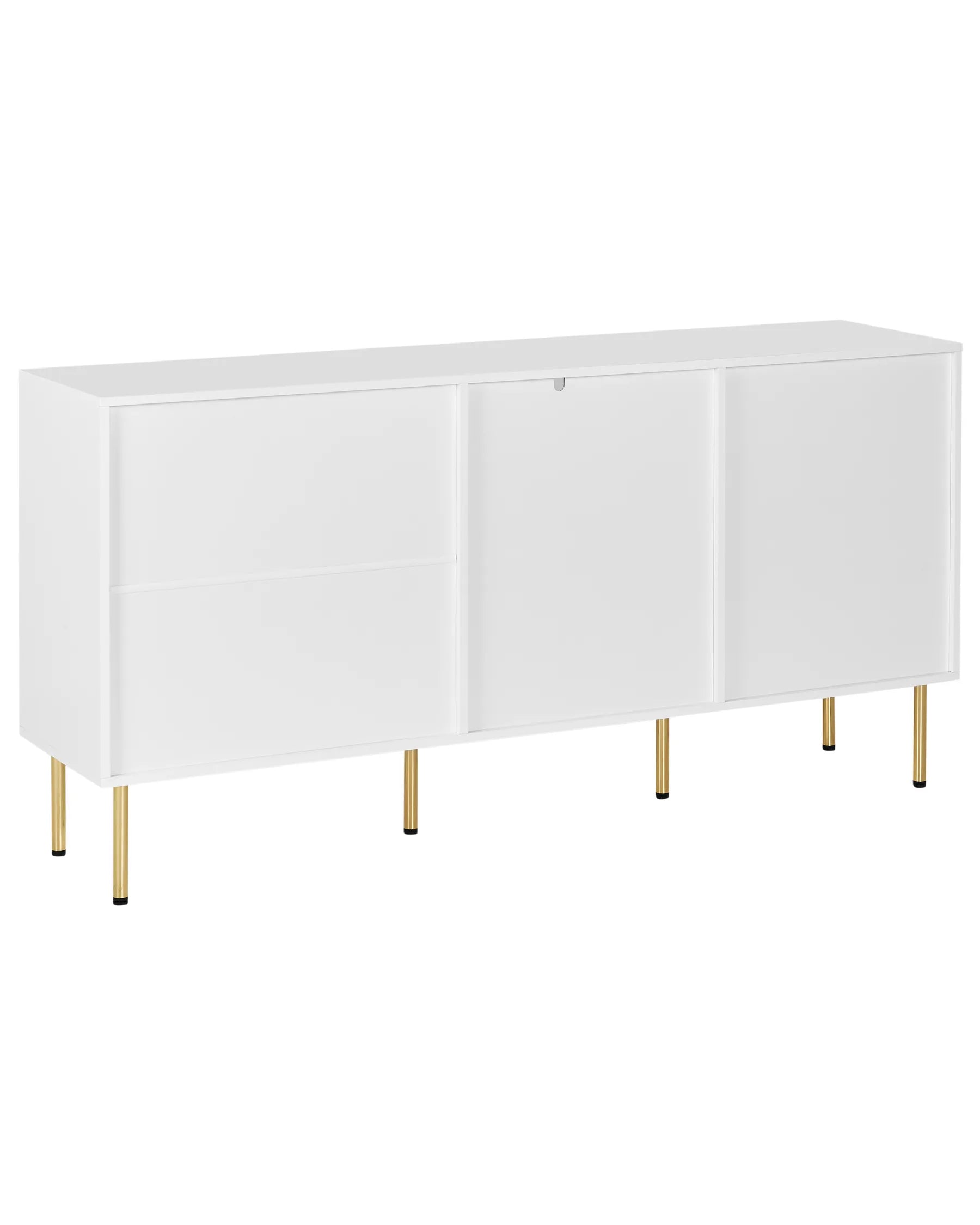 Glass Display Sideboard MILORA 160 cm White