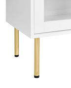 Glass Display Sideboard MILORA 160 cm White